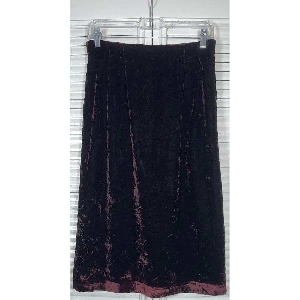 SK & Company Vintage Velvet Back‎ Slit Made In Ireland Skirt Size 12 *READ*